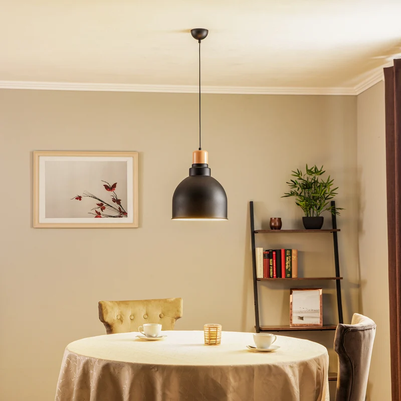 B-Ware Avonni Hängeleuchte AV-4100-A2-BSY-30 mit Holzdetail Lampe Leuchte Spot Licht