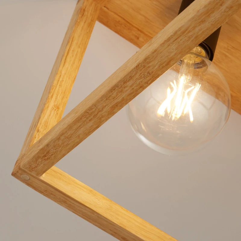 B-Ware Searchlight Deckenleuchte Lampe Bambus vierflammig holz schwarz SIEHE TEXT