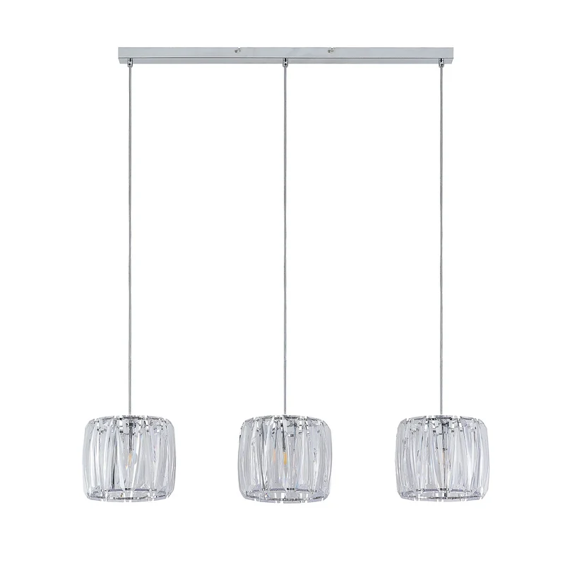 B-Ware Lindby Hängelampe Pendelleuchte Sofia chrom transparent Metall Acryl 3-flammig