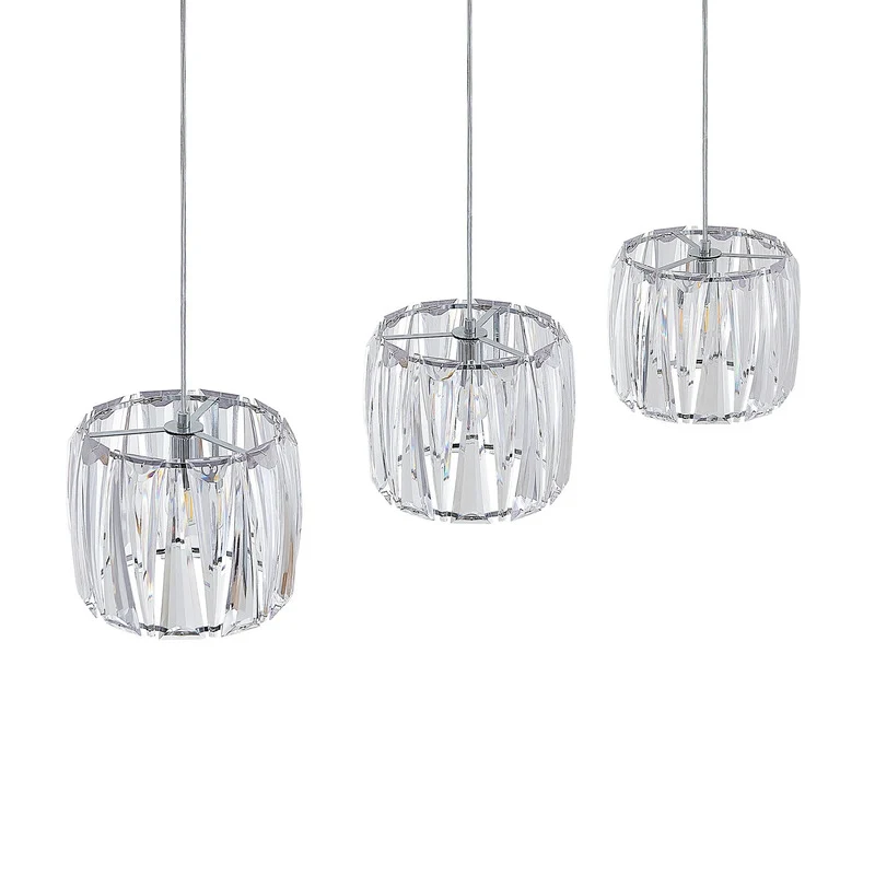 B-Ware Lindby Hängelampe Pendelleuchte Sofia chrom transparent Metall Acryl 3-flammig