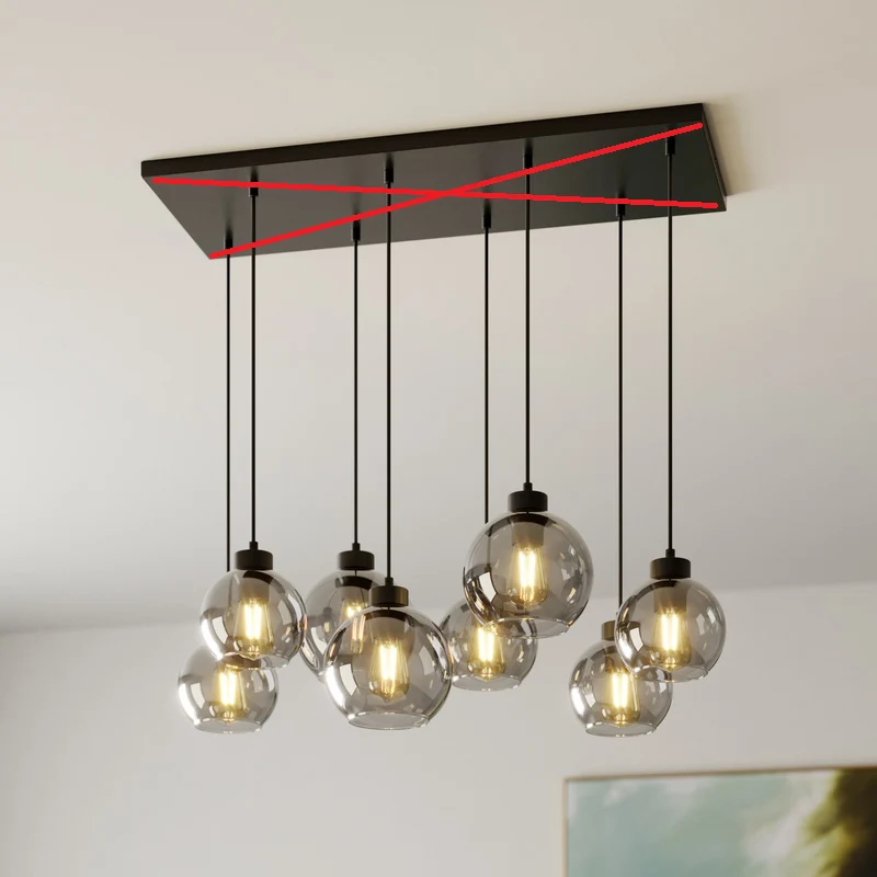 B-Ware Euluna Hängelampe Pendelleuchte Glas rauchgrau Cubus 95cm SIEHE TEXT/FOTO
