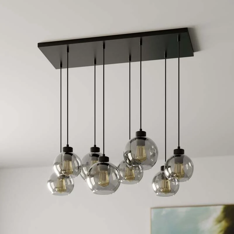 B-Ware Euluna Hängelampe Pendelleuchte Glas rauchgrau Cubus 95cm SIEHE TEXT/FOTO