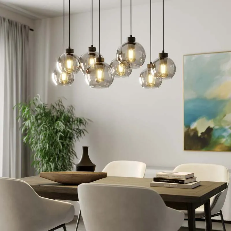B-Ware Euluna Hängelampe Pendelleuchte Glas rauchgrau Cubus 95cm SIEHE TEXT/FOTO