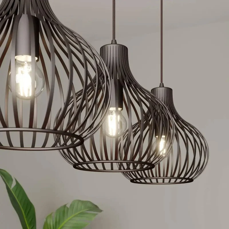 B-Ware Lindby Hängelampe Pendelleuchte Lampe braun 3-flammig Metall E27 dimmbar
