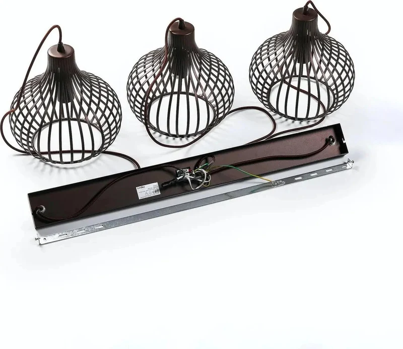 B-Ware Lindby Hängelampe Pendelleuchte Lampe braun 3-flammig Metall E27 dimmbar