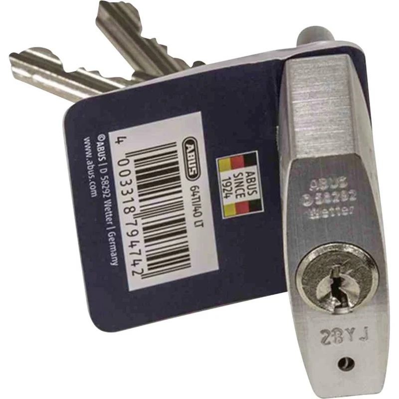 B-Ware ABUS Vorhangschloss Zylinderschloss 64TI/50 Titalium 50mm 2 Schlüssel 12 STÜCK