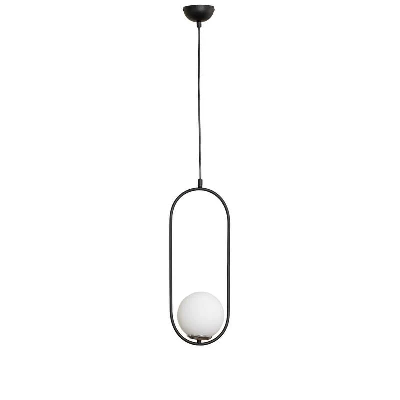 B-Ware Opviq Hängeleuchte Pendelleuchte Mudoni Deckenlampe schwarz weiß Glas Metall 731