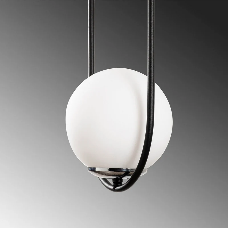 B-Ware Opviq Hängeleuchte Pendelleuchte Mudoni Deckenlampe schwarz weiß Glas Metall 731