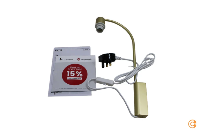 B-Ware Nordlux Wandleuchte Ellen 20 Kabel Stecker messing weiß Wandlampe Lampe 2 STÜCK