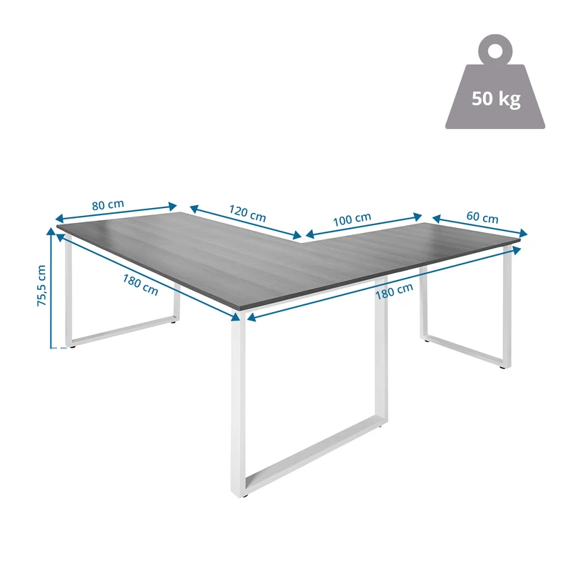 B-Ware hjh OFFICE Eckschreibtisch Schreibtisch WORKSPACE XL I 180x180cm SIEHE TEXT/FOTO