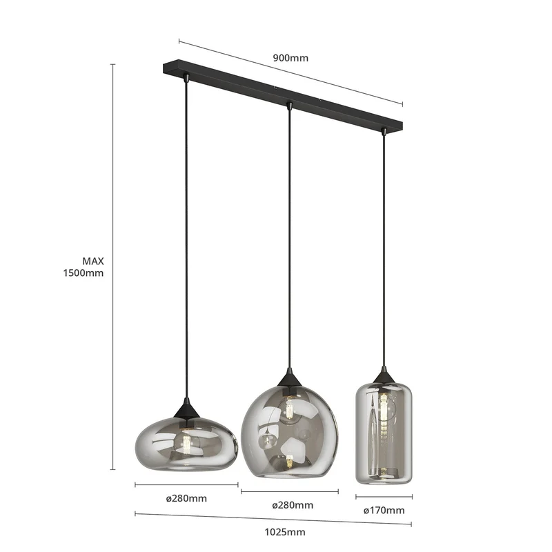 B-Ware Lindby Marla Pendelleuchte Hängelampe Deckenlampe 3-flg E27 SIEHE TEXT/FOTO