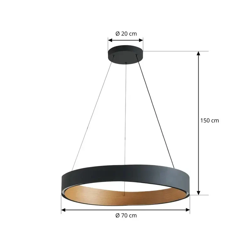 B-Ware Lucande LED Hängeleuchte Pendel Daelor Fernbedienung Holz CCT SIEHE TEXT/FOTO407