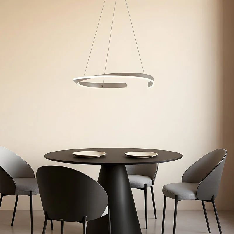 B-Ware Lucande LED Hängeleuchte Pendelleuchte Eloura silber Metall CCT Ø58cm