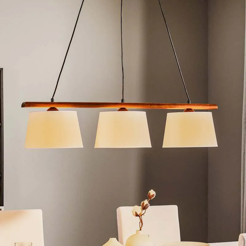 B-Ware Euluna Hängeleuchte Sweden Hängeleuchte Lampe dreiflammig E27 nussbaum eiche