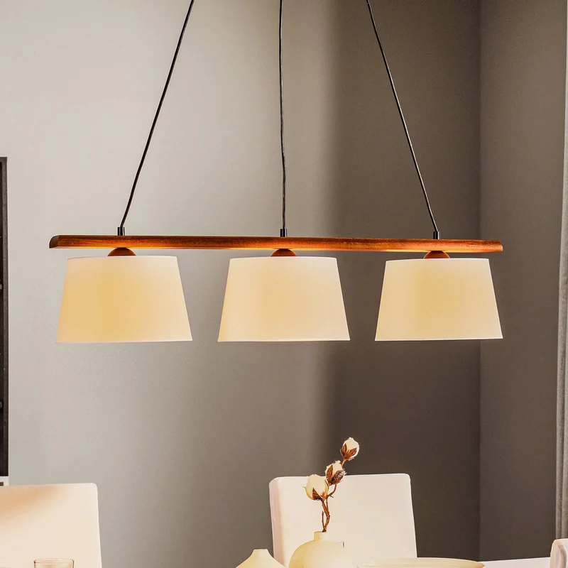B-Ware Euluna Hängeleuchte Sweden Hängeleuchte Lampe dreiflammig E27 nussbaum eiche