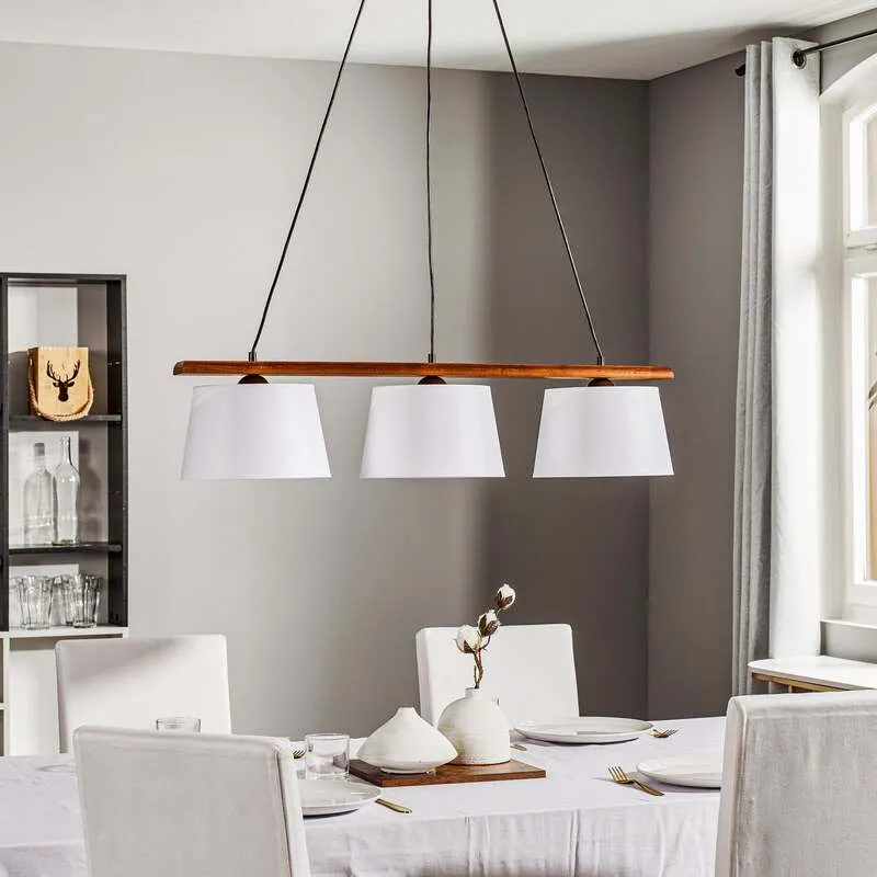 B-Ware Euluna Hängeleuchte Sweden Hängeleuchte Lampe dreiflammig E27 nussbaum eiche