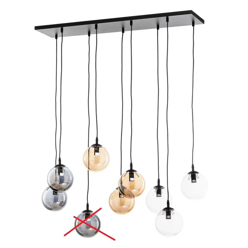 B-Ware emibig Hängeleuchte Glassy schwarz E14 Deckenlampe Leuchte SIEHE TEXT/FOTO