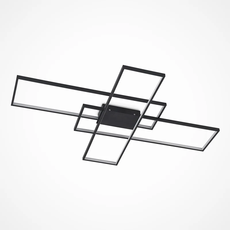 B-Ware Lindby Deckenleuchte Lampe LED schwarz Metall dimmbar Tetson