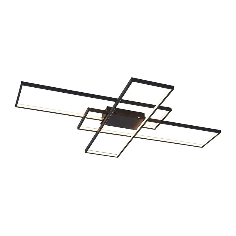 B-Ware Lindby Deckenleuchte Lampe LED schwarz Metall dimmbar Tetson