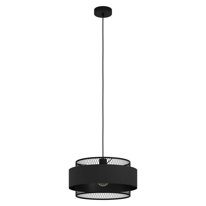 B-Ware Eglo Bazely Hängeleuchte Pendelleuchte Lampe schwarz Stoff Ø40cm SIEHE TEXT/FOTO