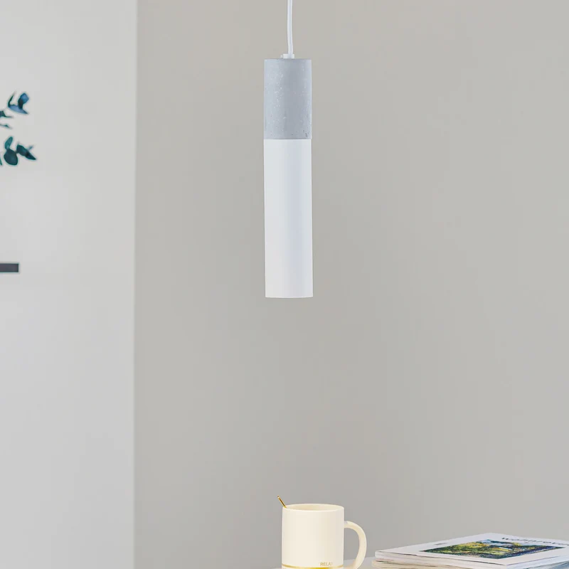 B-Ware SOLLUX Hängeleuchte Pendelleuchte Tube Beton weiß einflammig Lampe GU10 Leuchte