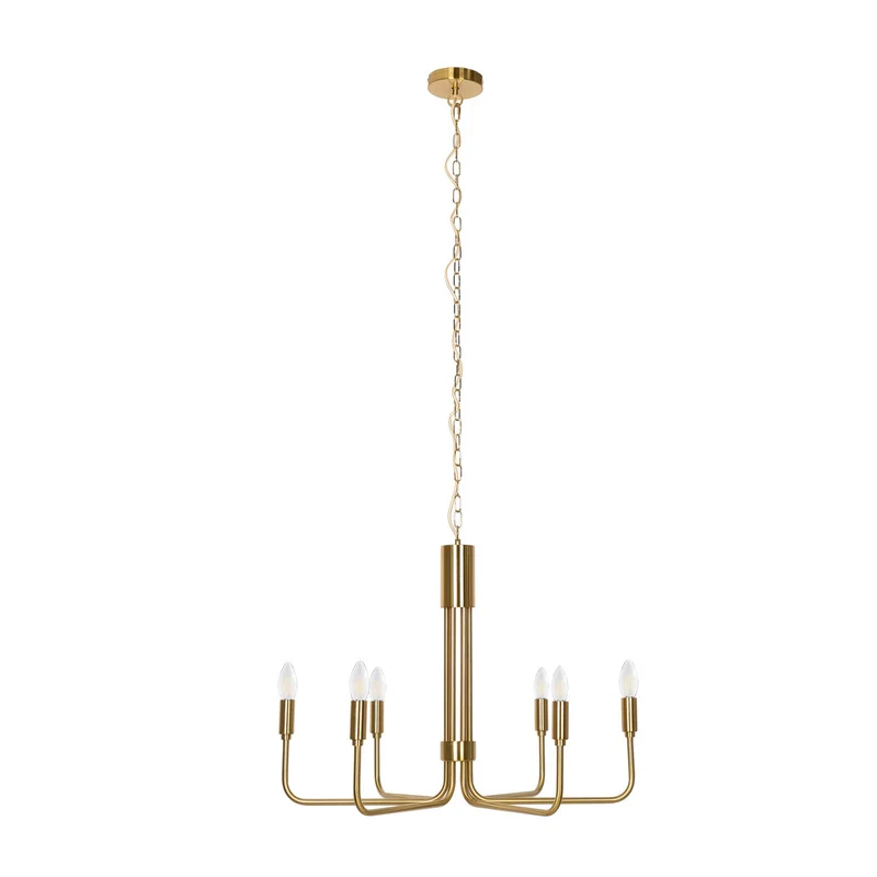 B-Ware Lindby Kronleuchter Pendelleuchte Elanova messing 6-flammig Ø 70 cm E14 Eisen