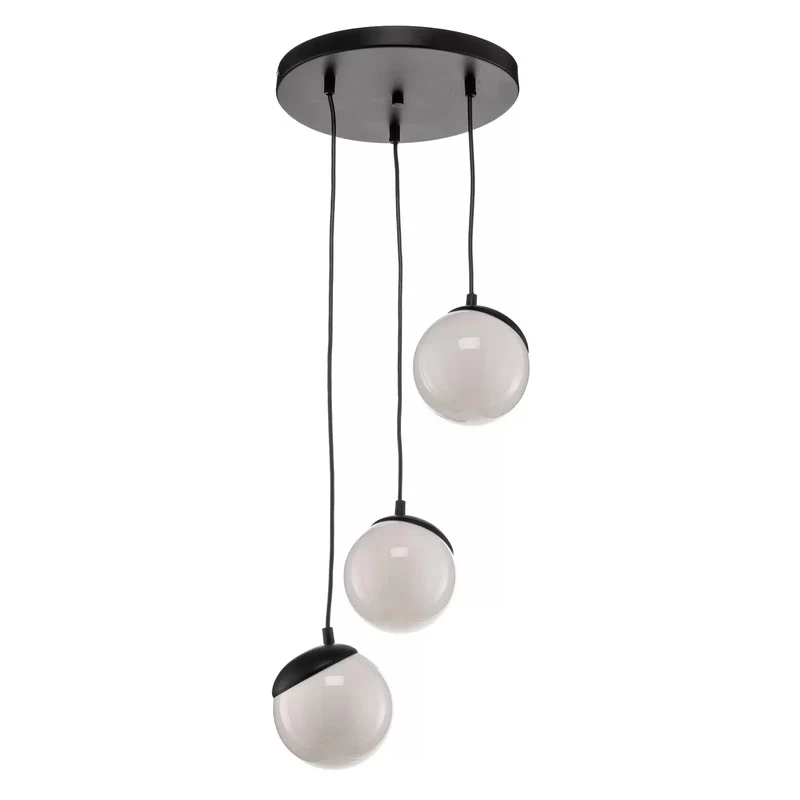 B-Ware Hängeleuchte Sfera 3-flammig Glas/Metall schwarz Hängelampe E14 SIEHE TEXT/FOTO