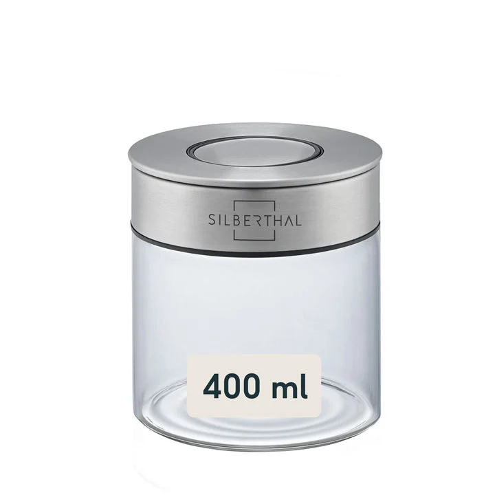 B-Ware SILBERTHAL Vorratsglas Aufbewahrung Glasbehälter Borosilikatglas 400ml 3 STÜCK