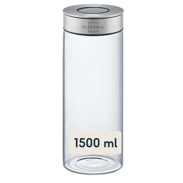 B-Ware SILBERTHAL Vorratsglas Aufbewahrungs Lebensmittel Borosilikatglas 1500ml 2 STÜCK
