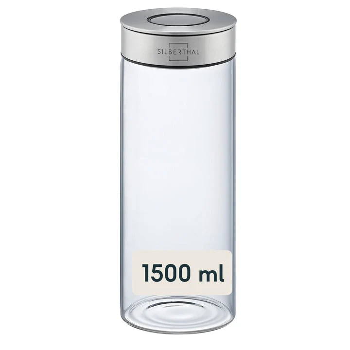 B-Ware SILBERTHAL Vorratsglas Aufbewahrungs Lebensmittel Borosilikatglas 1500ml 2 STÜCK