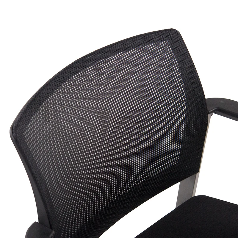 B-Ware hjh OFFICE Besucherstuhl Konferenzstuhl Stuhl schwarz Netzstoff Stoff Armlehnen
