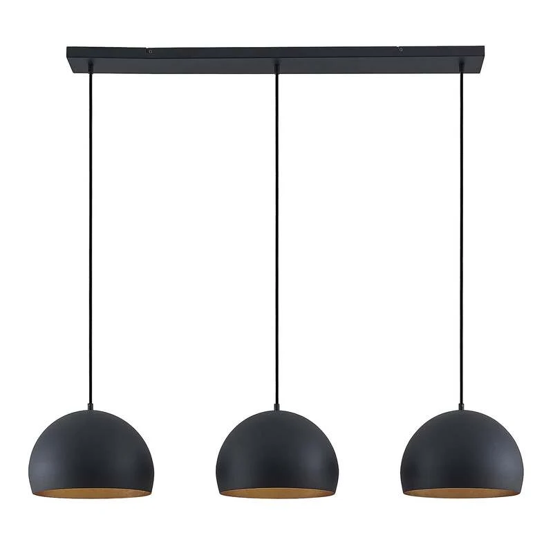 B-Ware Lindby Hängelampe Pendellampe Tarjei schwarz gold Metall Länge 120cm Esszimmer