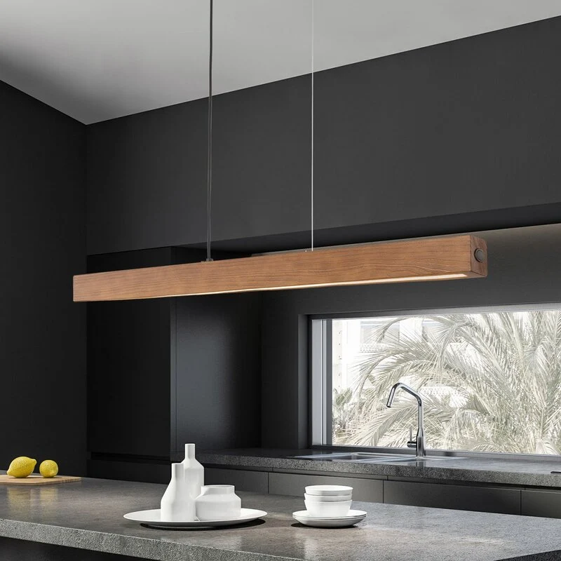 B-Ware Tk Lighting LED-Holzhängeleuchte Teo Hängeleuchte LED walnuss 126 cm Touchdim437