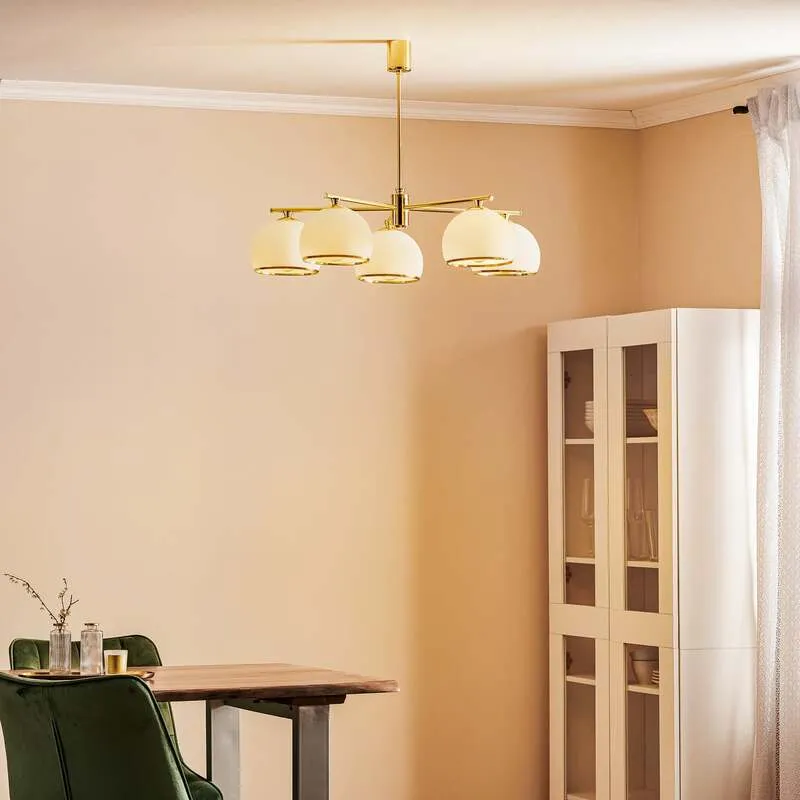 B-Ware Hängeleuchte Mina fünfflammig messing Hängelampe Lampe Leuchte SIEHE TEXT/FOTO