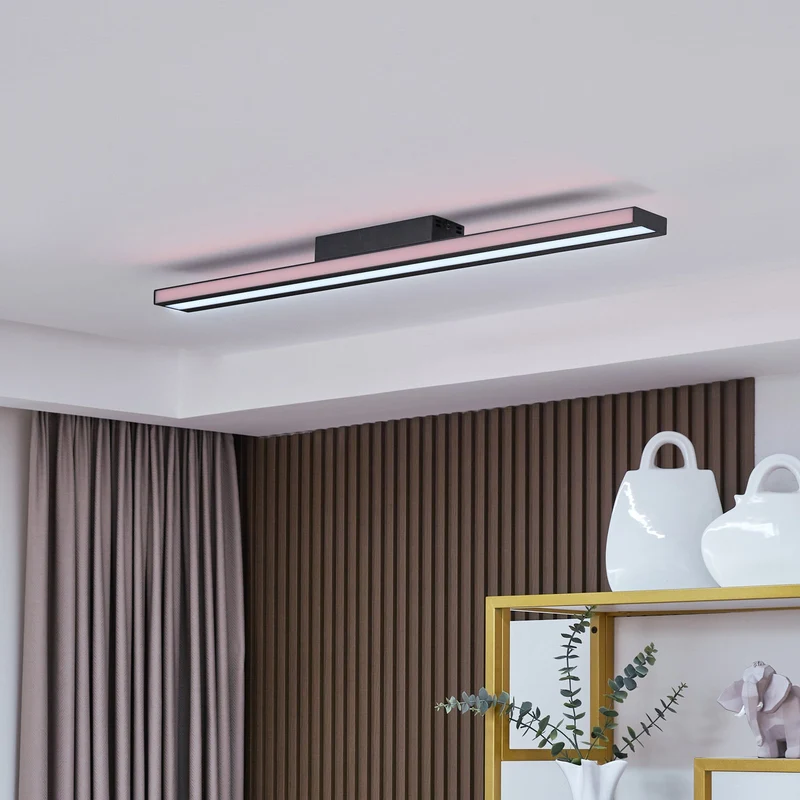 C-Ware Lucande Deckenleuchte Deckenlampe Smart LED Leicy schwarz RGB CCT Fernbedienung