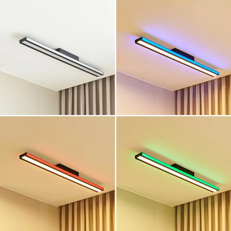 C-Ware Lucande Deckenleuchte Deckenlampe Smart LED Leicy schwarz RGB CCT Fernbedienung