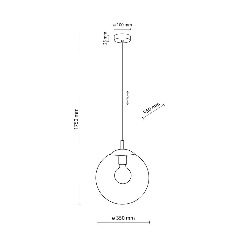 B-Ware Hängeleuchte Esme Glas grafit-transparent, 1-flg. Ø 35 cm SIEHE TEXT/FOTO628