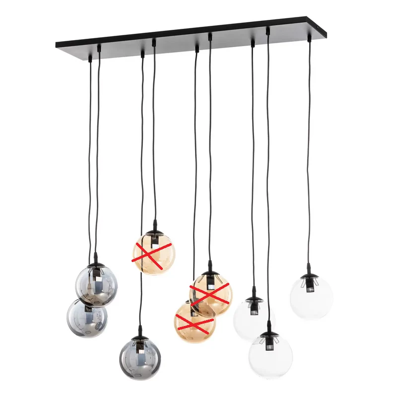 B-Ware Hängeleuchte Glassy schwarz grafit amber klar E14 Deckenlampe SIEHE TEXT/FOTO