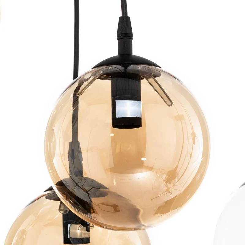 B-Ware Hängeleuchte Glassy schwarz grafit amber klar E14 Deckenlampe SIEHE TEXT/FOTO