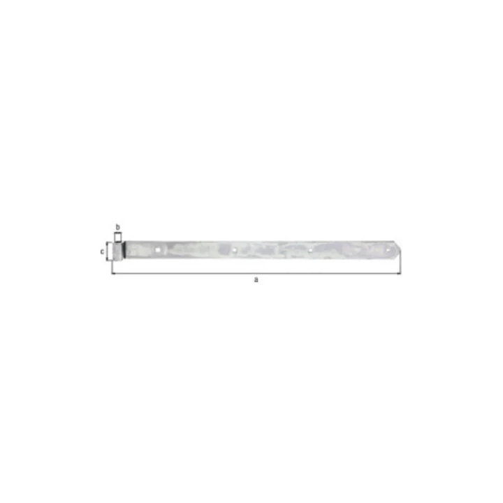 B-Ware GAH Alberts Ladenband Scharnier Band Stahl abgerundet 600x13x40mm 8 STÜCK