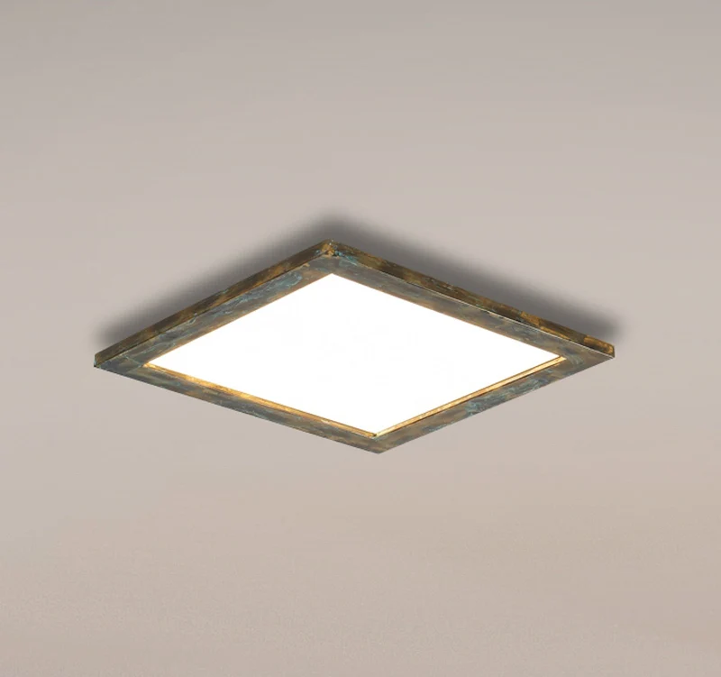 B-Ware Quitani LED Panel Leuchte Aurinor LED Deckenleuchte goldfarbig patiniert 45 cm