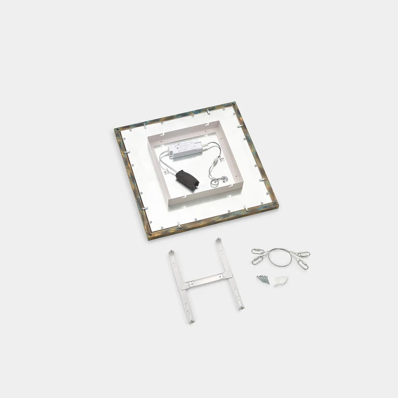 B-Ware Quitani LED Panel Leuchte Aurinor LED Deckenleuchte goldfarbig patiniert 45 cm