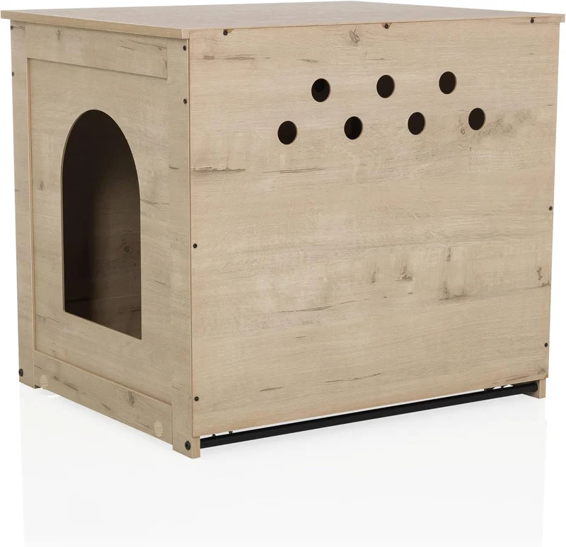 B-Ware hjh LVING Katzenhaus Katzenbox Katzenklo PAWBOX 1 Eiche Schublade Kratzbrett