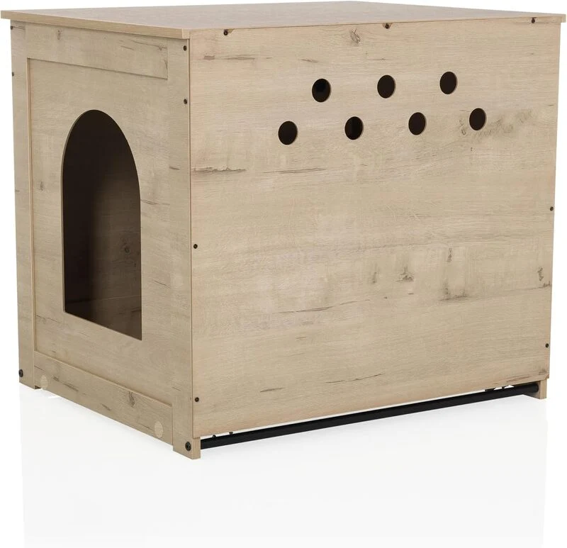 B-Ware hjh LVING Katzenhaus Katzenbox Katzenklo PAWBOX 1 Eiche Schublade Kratzbrett