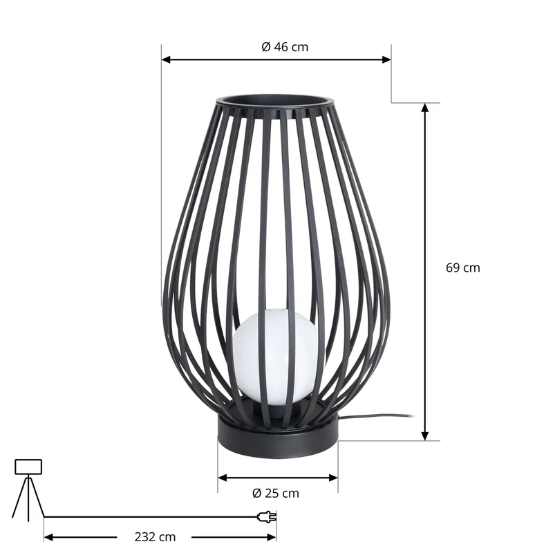 B-Ware Lucande Terrassenleuchte Außenlampe Marrin schwarz Metall Ø46cm Outdoorleuc478