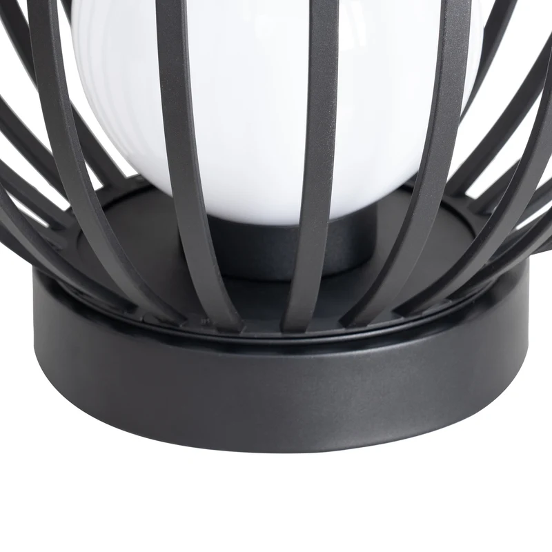 B-Ware Lucande Terrassenleuchte Außenlampe Marrin schwarz Metall Ø46cm Outdoorleuc478