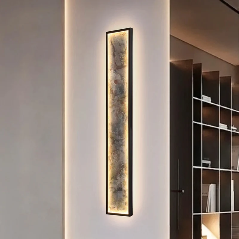 B-Ware Wandleuchte Wandlampe Schuller Valencia LED Stone schwarz Metall Acryl