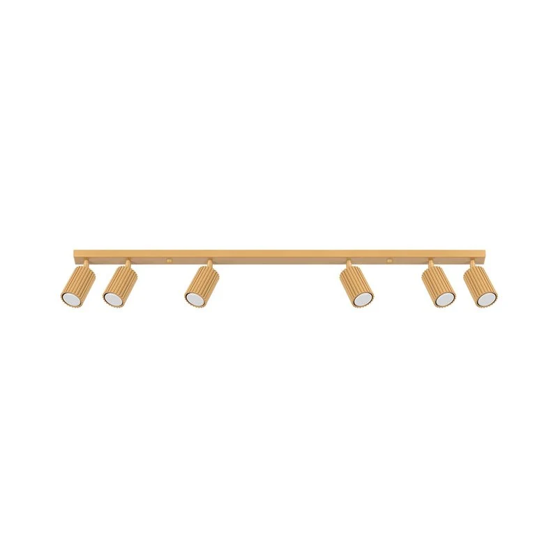 B-Ware SOLLUX LIGHTING Deckenstrahler Leuchte Lampe Gold Aluminium 117cm 6flg Karbon