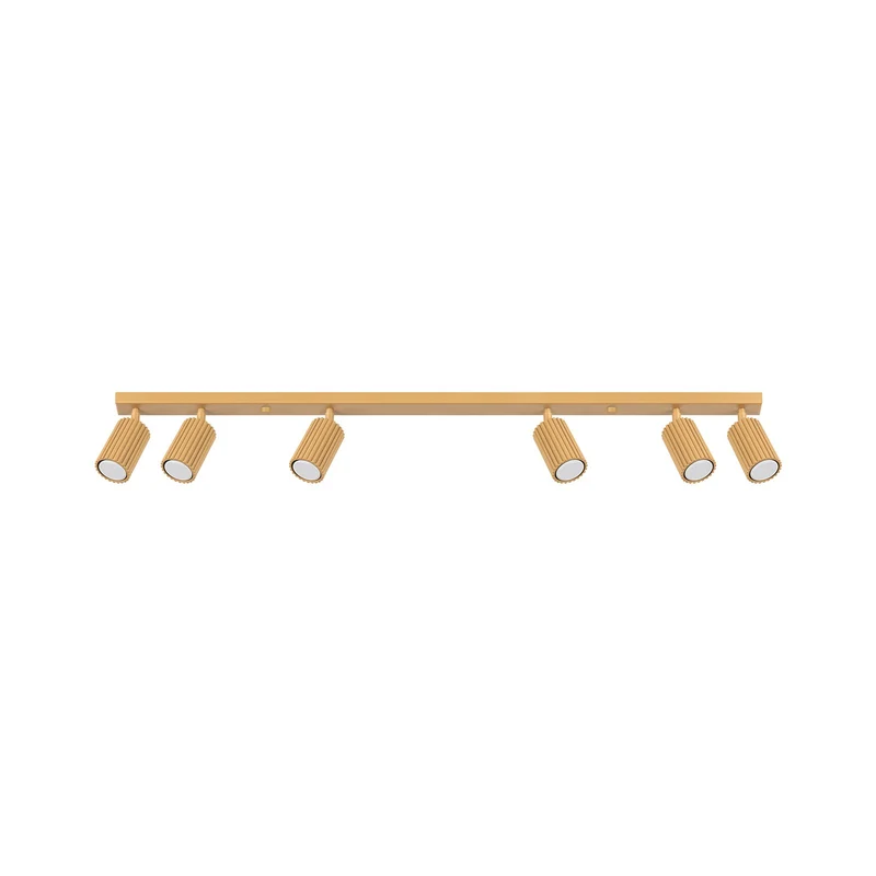 B-Ware SOLLUX LIGHTING Deckenstrahler Leuchte Lampe Gold Aluminium 117cm 6flg Karbon