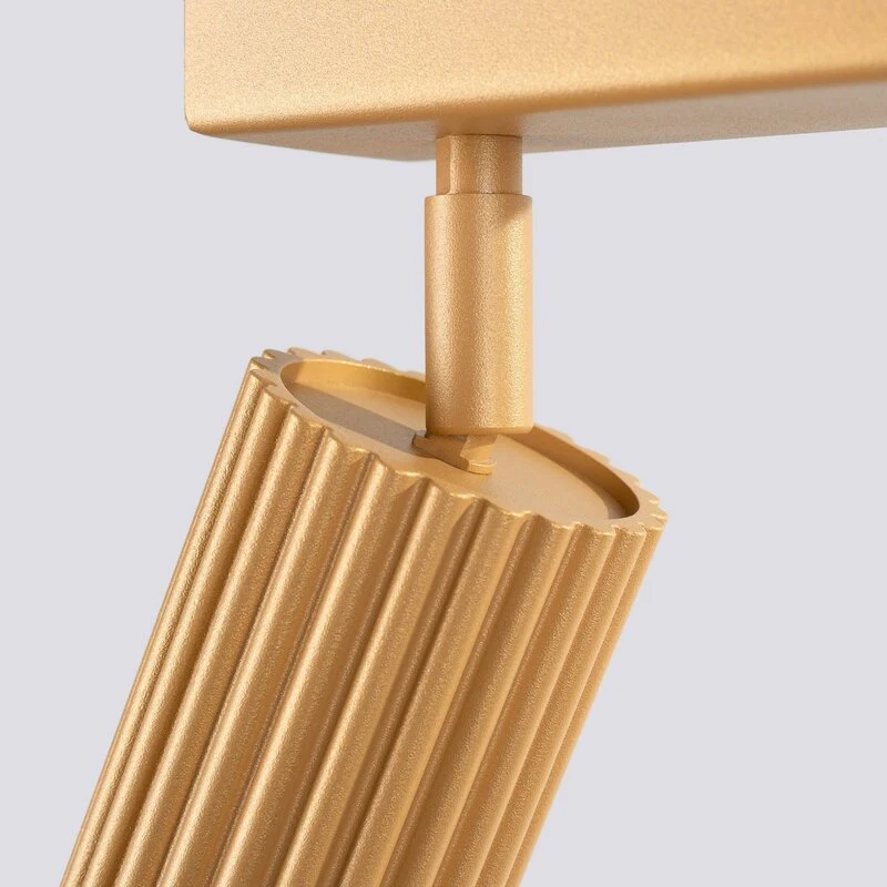 B-Ware SOLLUX LIGHTING Deckenstrahler Leuchte Lampe Gold Aluminium 117cm 6flg Karbon